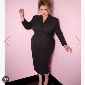 NWT Miss Kitty Secretary Dress in Dark Grey